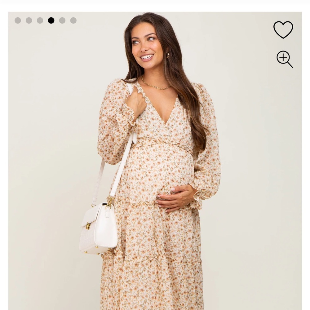 Pink Blush Maternity Floral Tiered Maxi Dress